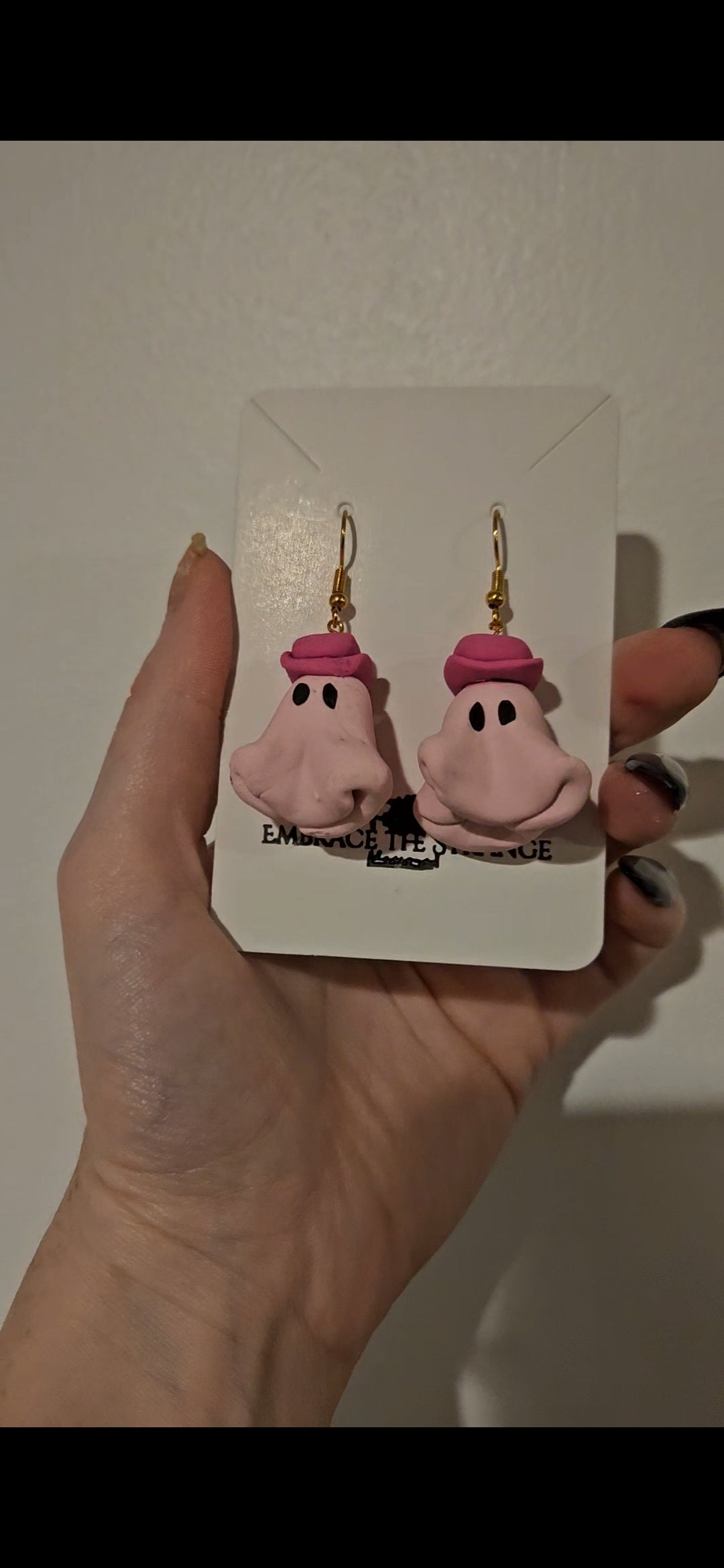 Handmade Gold Plated Ghost Earrings