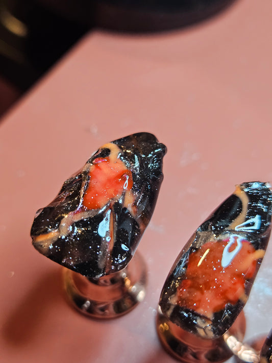 3D Molten Volcano Almond Shaped Press On Nail Set