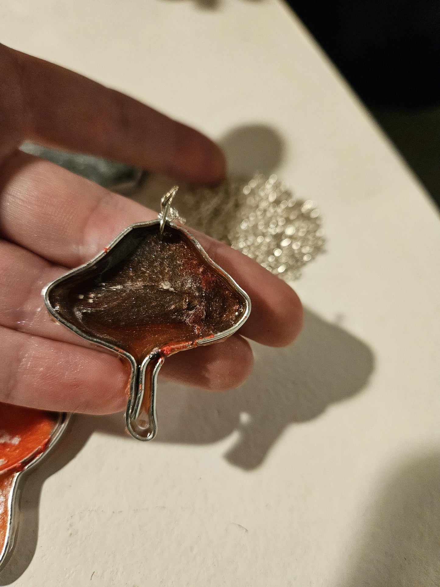 Custom Halloween Necklace: Coffin & Mushroom Charms, Handmade Gothic Jewelry