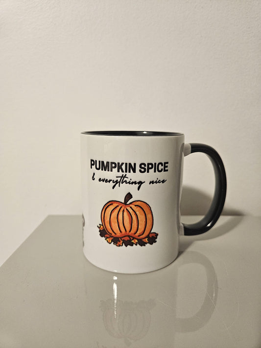 Pumpkin Spice & Everything Nice Cute Fall Mug with Pumpkin Design Cozy Gift