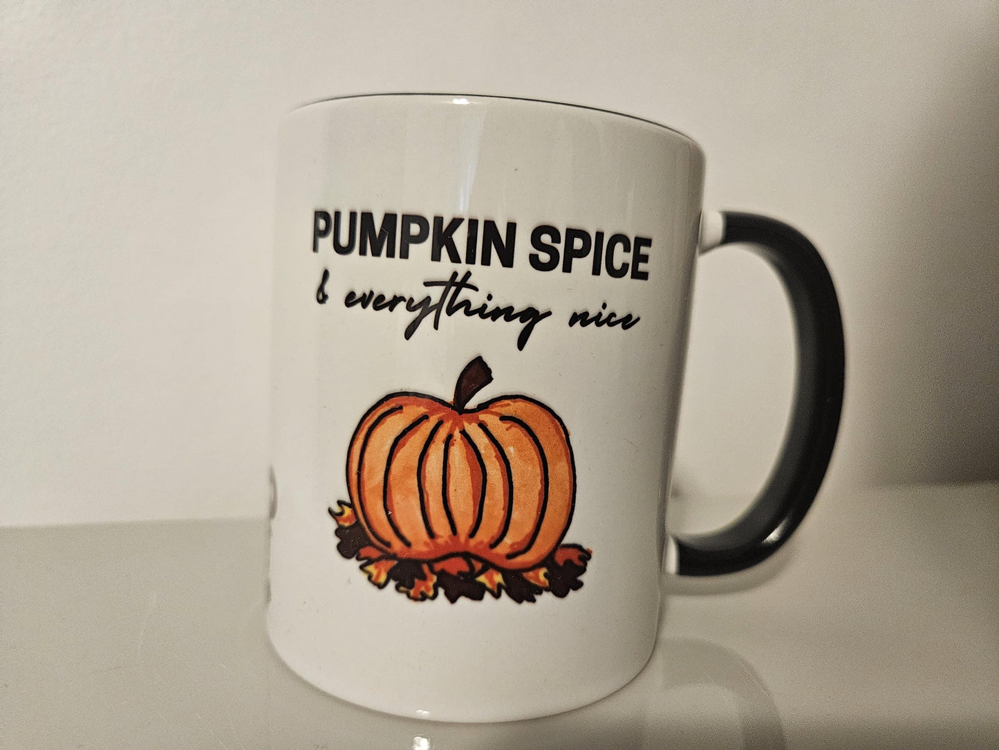 Pumpkin Spice & Everything Nice Cute Fall Mug with Pumpkin Design Cozy Gift