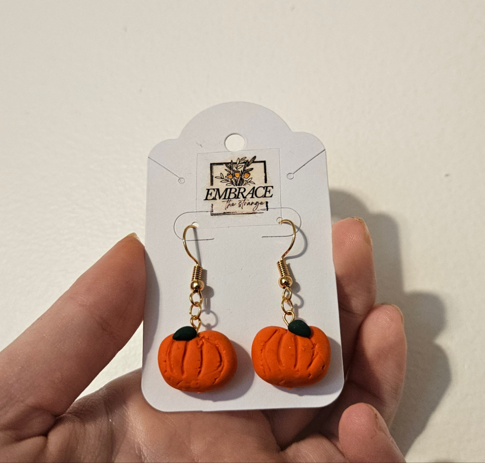Handmade Gold Plated Pumpkin Earrings