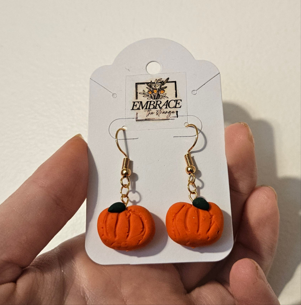 Handmade Gold Plated Pumpkin Earrings