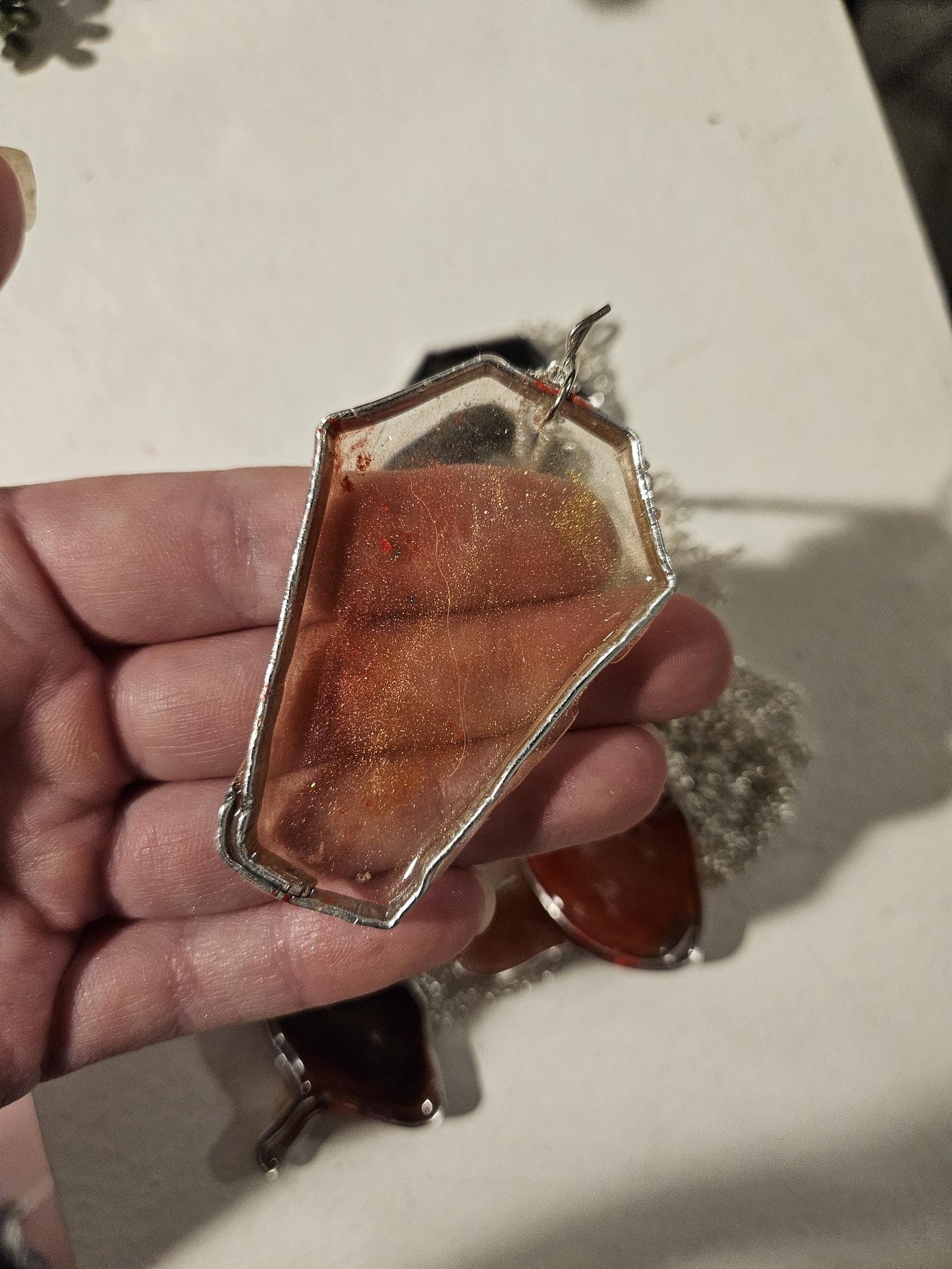 Custom Halloween Necklace: Coffin & Mushroom Charms, Handmade Gothic Jewelry