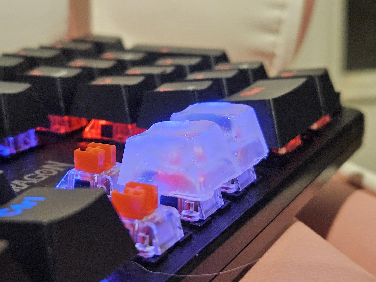 Blank Keycap Cherry Profile Blank ESC, Shift, & Caps Lock Cherry MX Profile Resin Transparent Blank Keycaps for DIY Customization