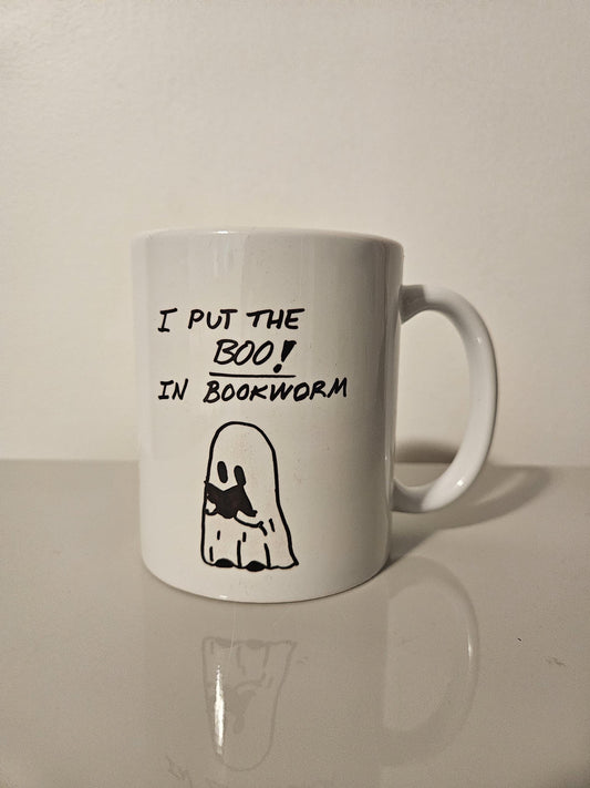 Ghost Reading I put the BOO in bookworm Halloween Mug Book Lover Gift