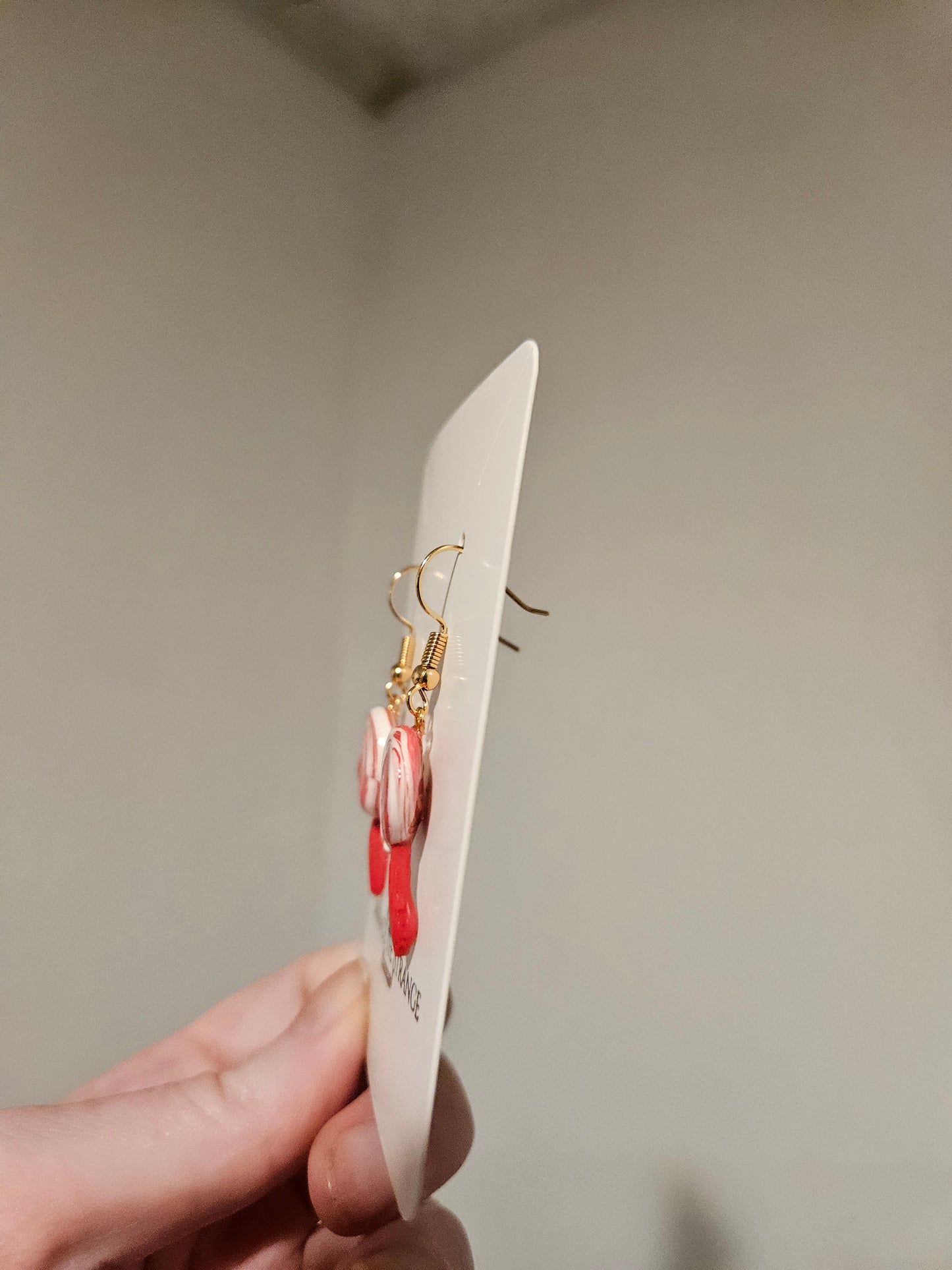 Polymer Clay Gold or Silver Plated Christmas Earrings