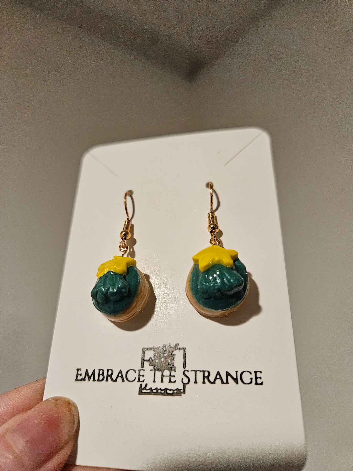 Polymer Clay Gold Plated Christmas Donut Earrings