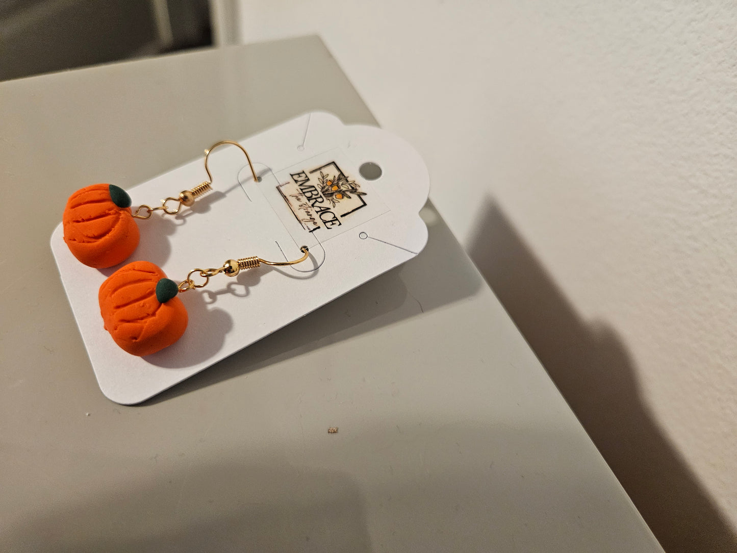 Handmade Gold Plated Pumpkin Earrings