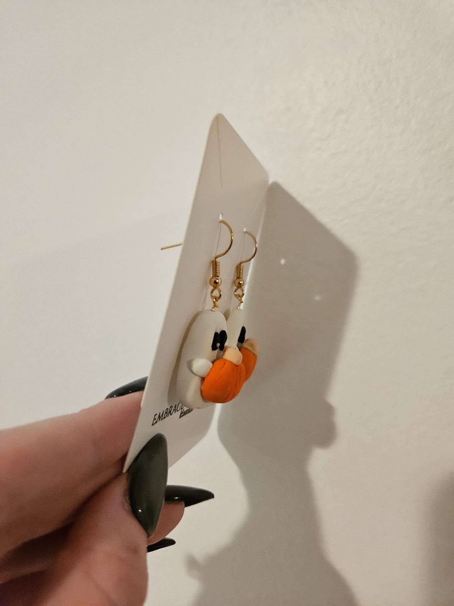 Handmade Gold Plated Ghost Earrings