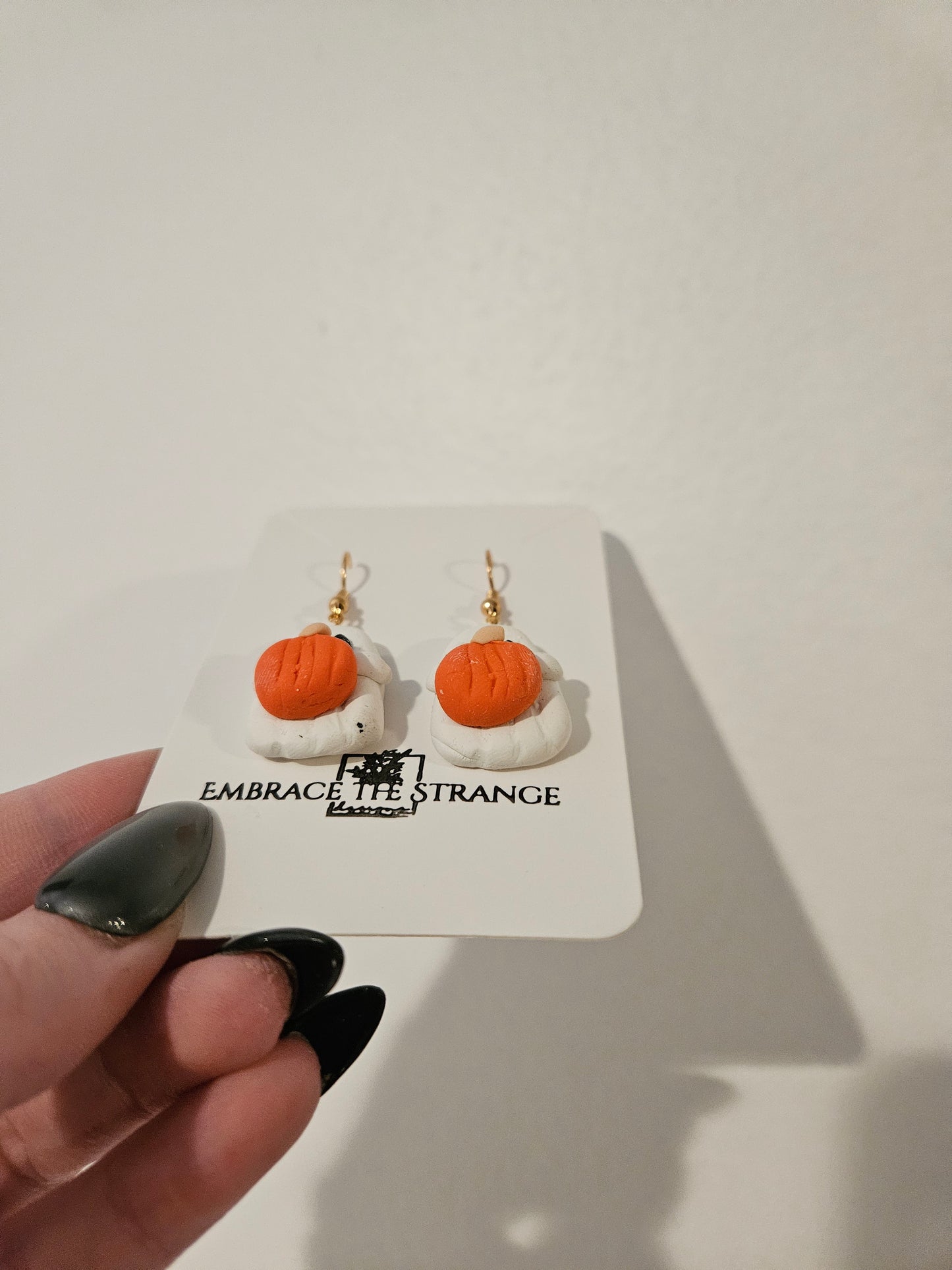 Handmade Gold Plated Ghost Earrings