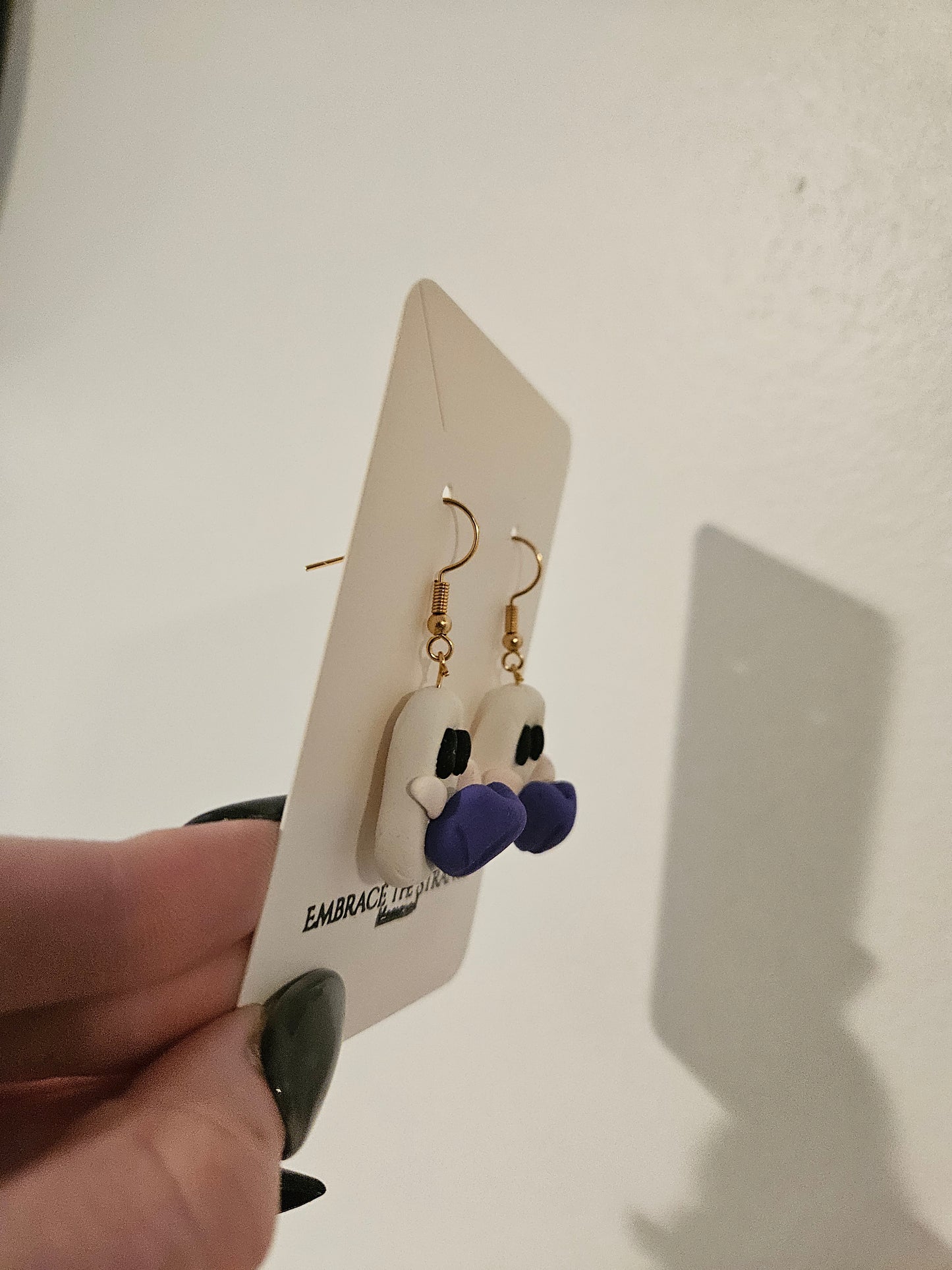 Handmade Gold Plated Ghost Earrings
