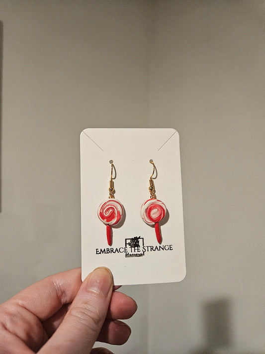 Polymer Clay Gold or Silver Plated Christmas Earrings