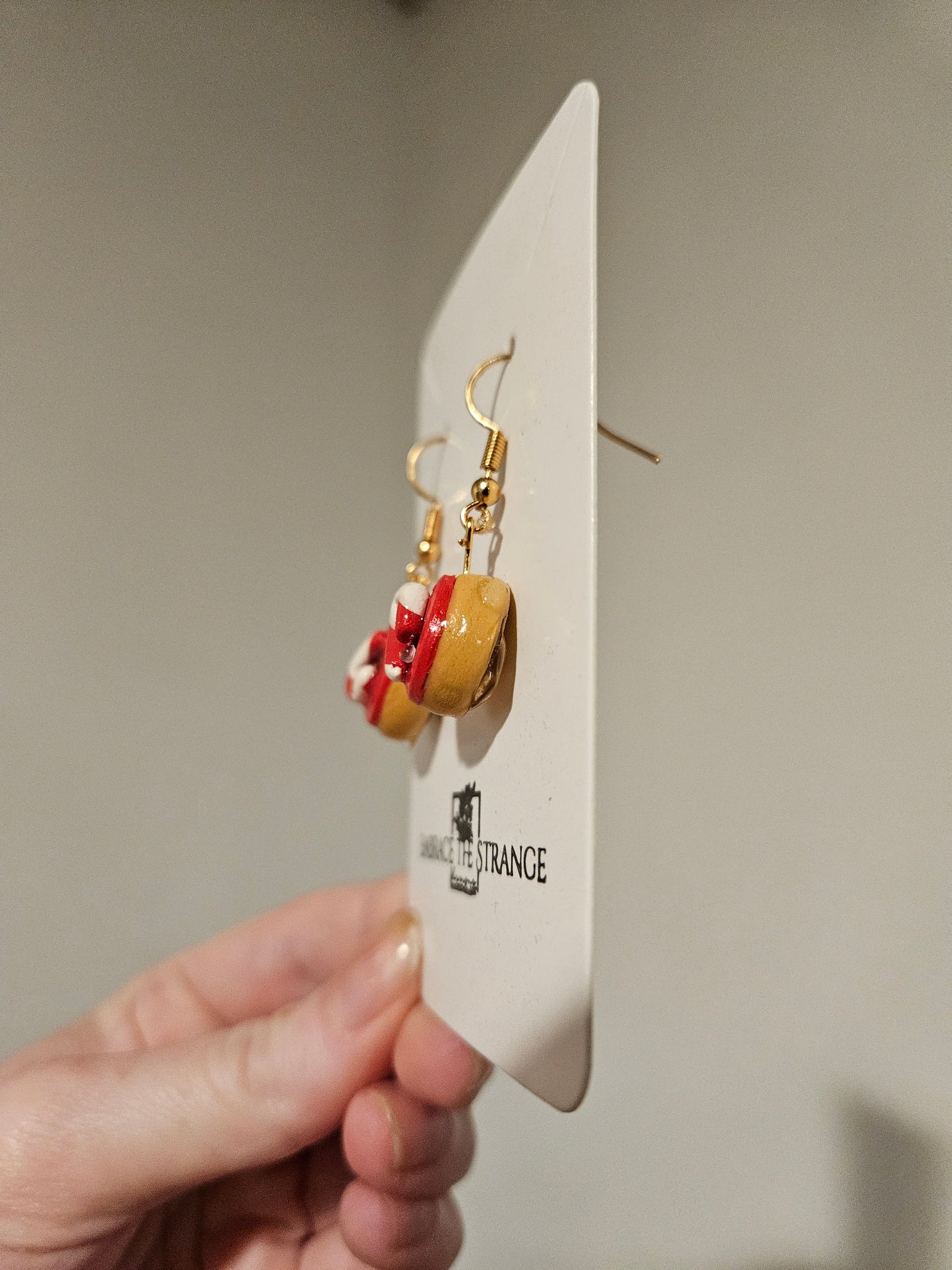 Polymer Clay Gold Plated Christmas Donut Earrings