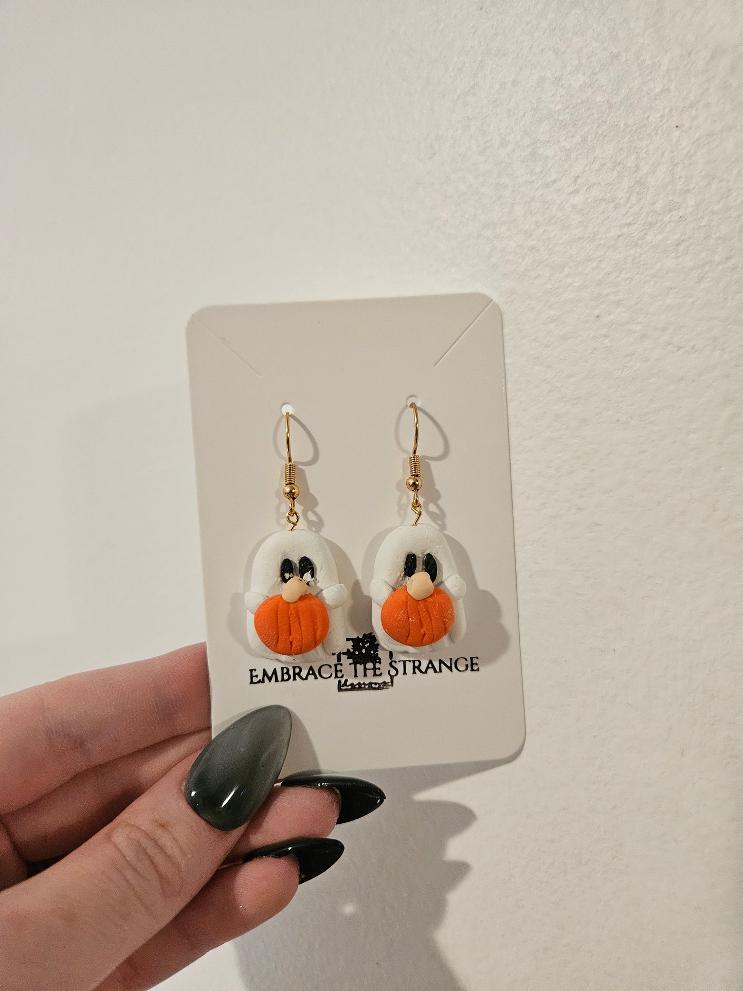 Handmade Gold Plated Ghost Earrings