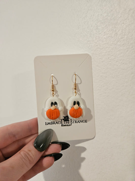 Handmade Gold Plated Ghost Earrings