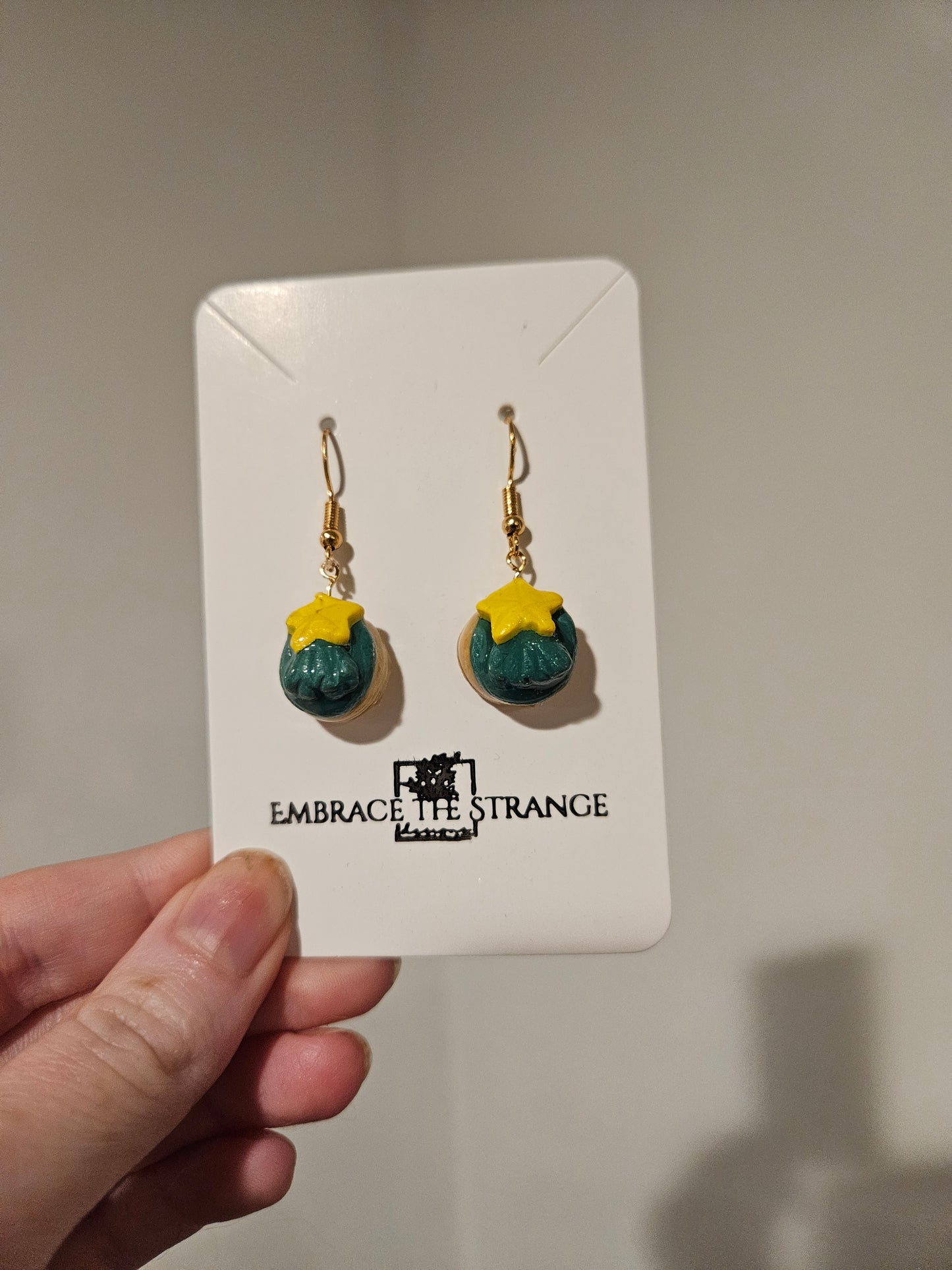 Polymer Clay Gold Plated Christmas Donut Earrings