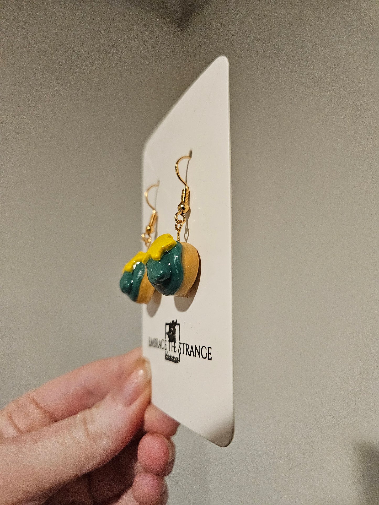 Polymer Clay Gold Plated Christmas Donut Earrings