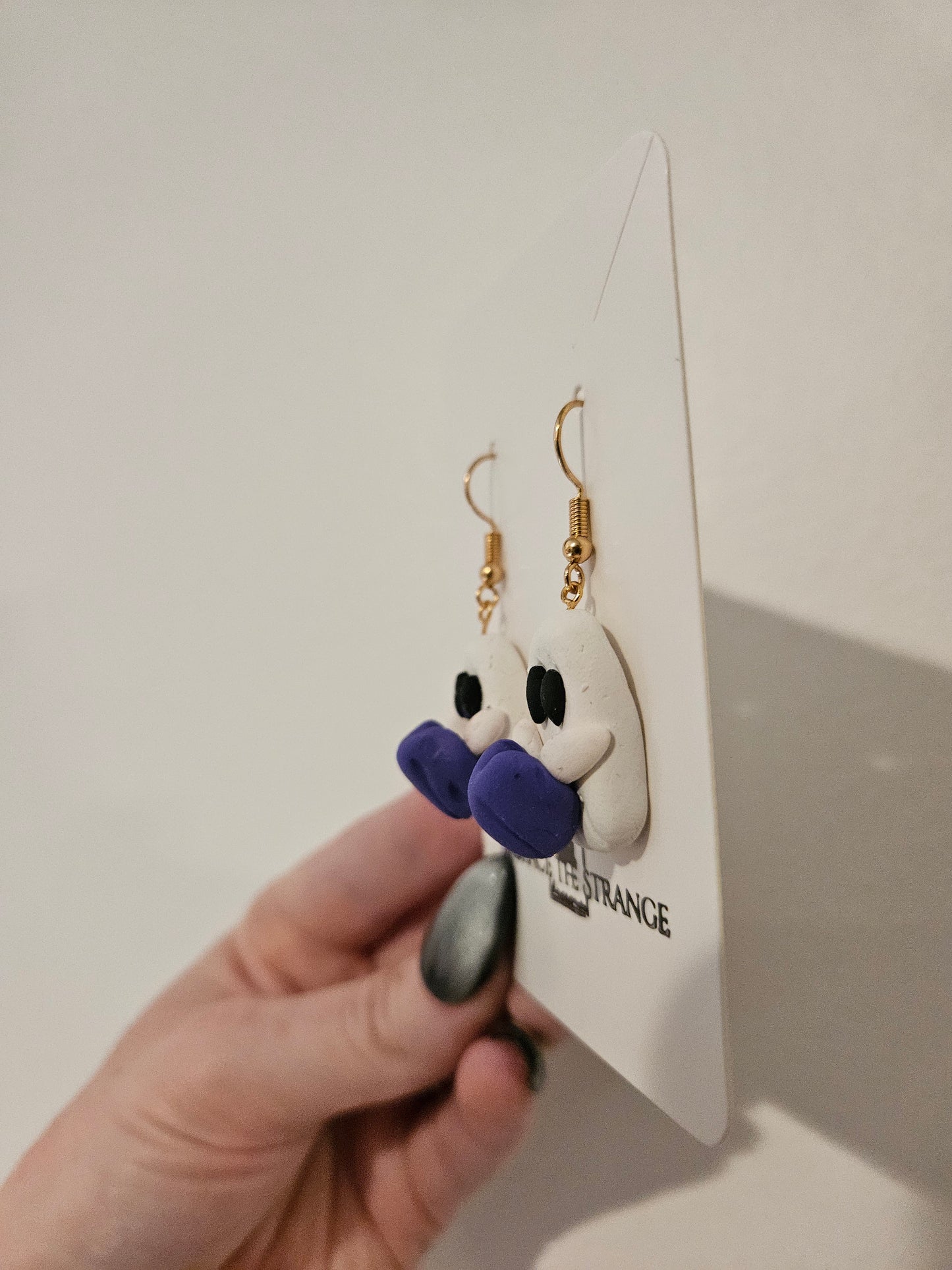 Handmade Gold Plated Ghost Earrings
