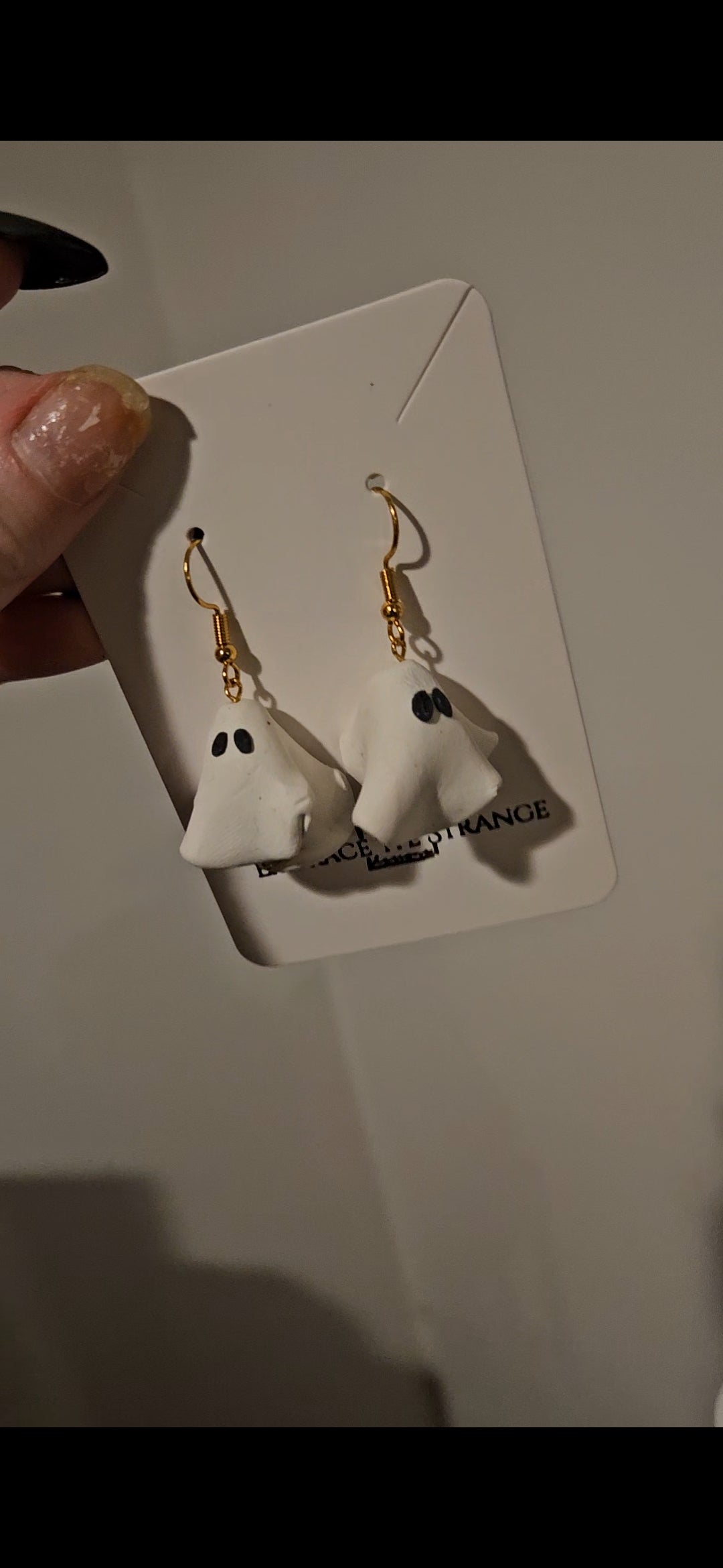 Handmade Gold Plated Ghost Earrings