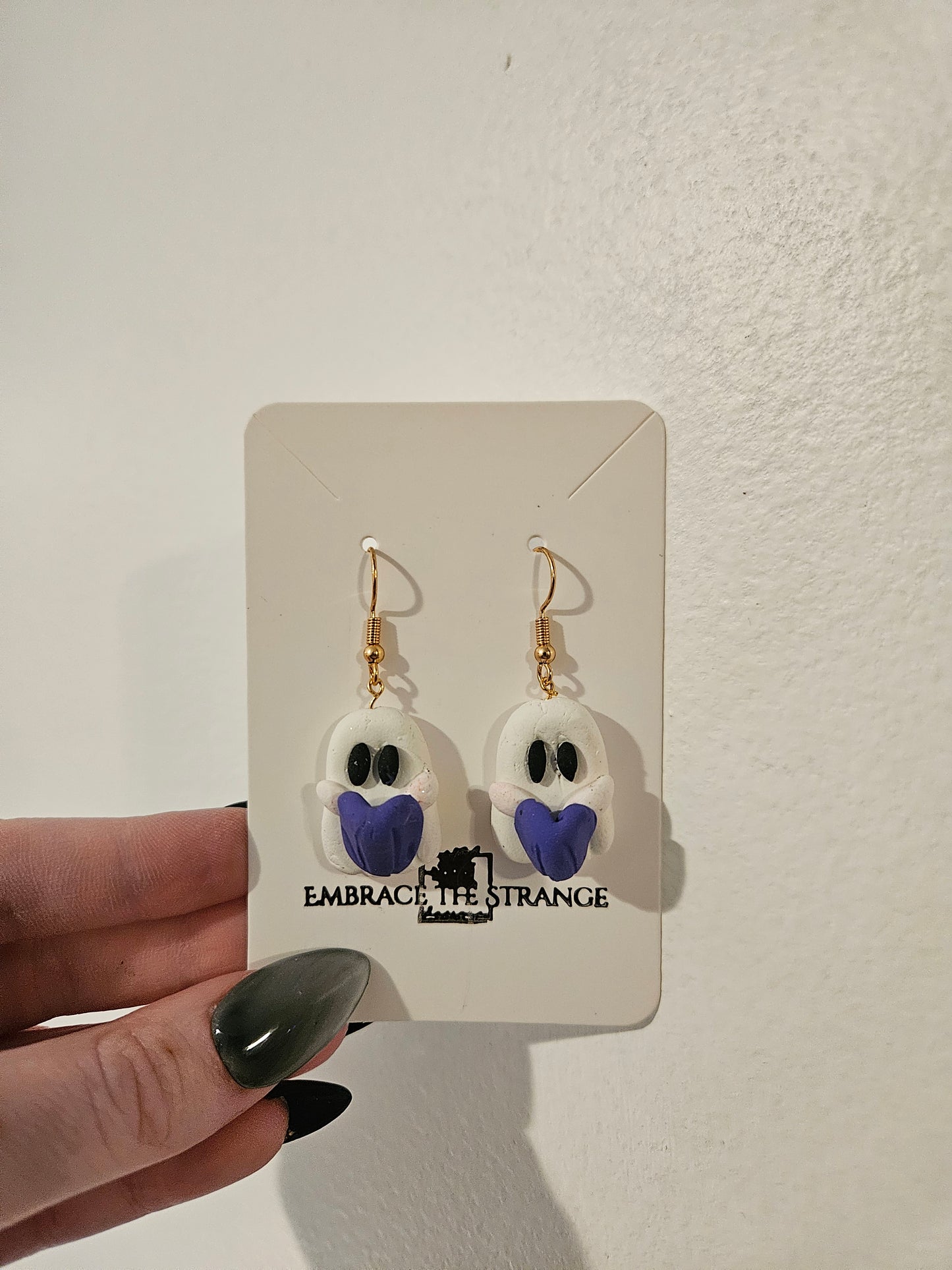 Handmade Gold Plated Ghost Earrings