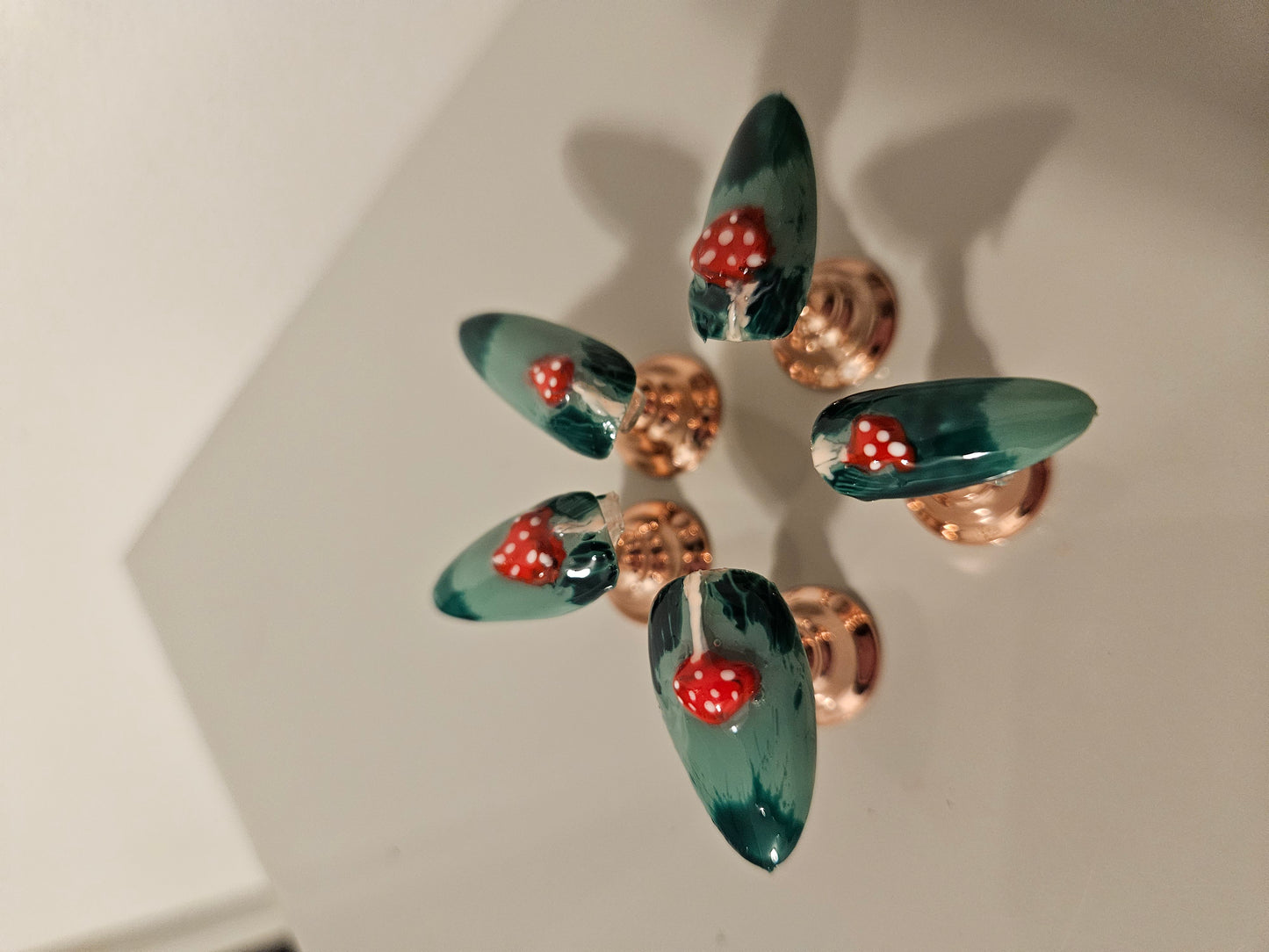 3D Mushroom Almond Shaped Fall Press On Nail Set