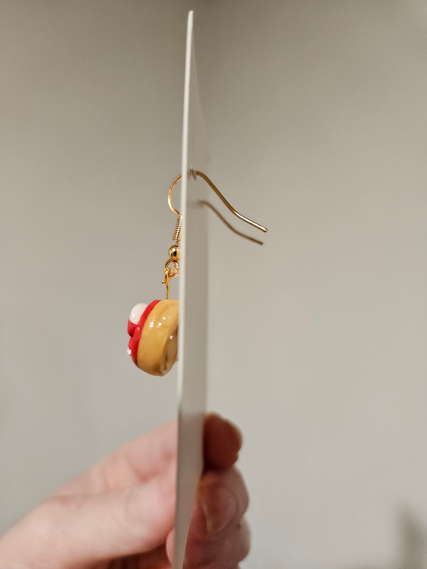 Polymer Clay Gold Plated Christmas Donut Earrings