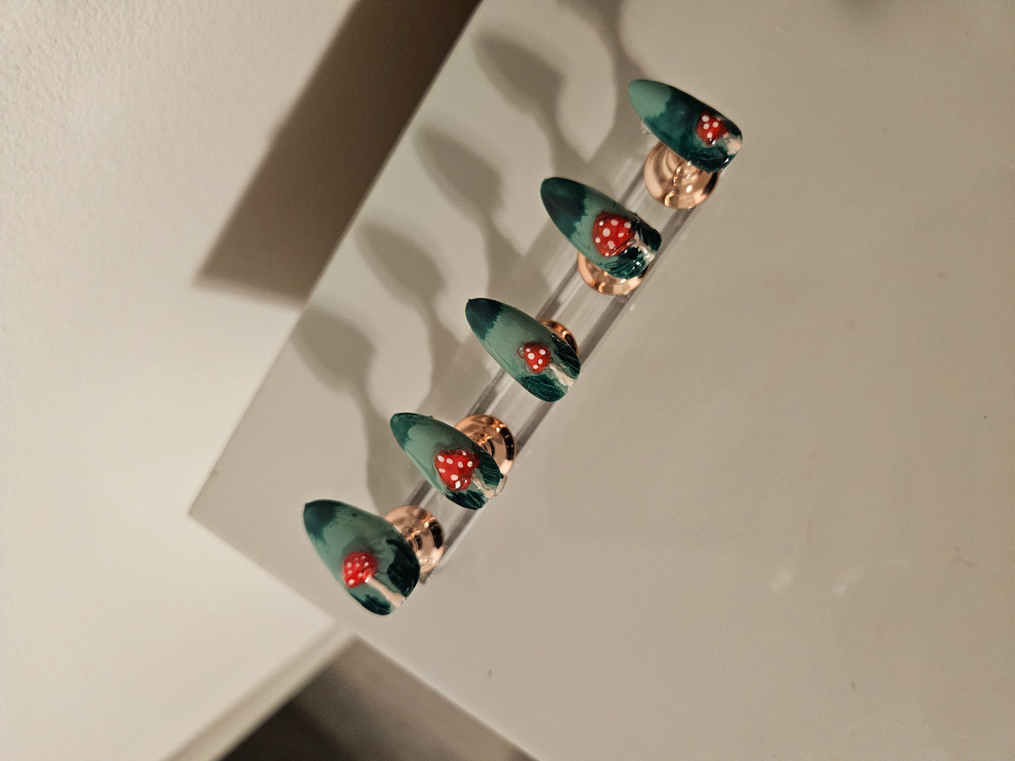 3D Mushroom Almond Shaped Fall Press On Nail Set