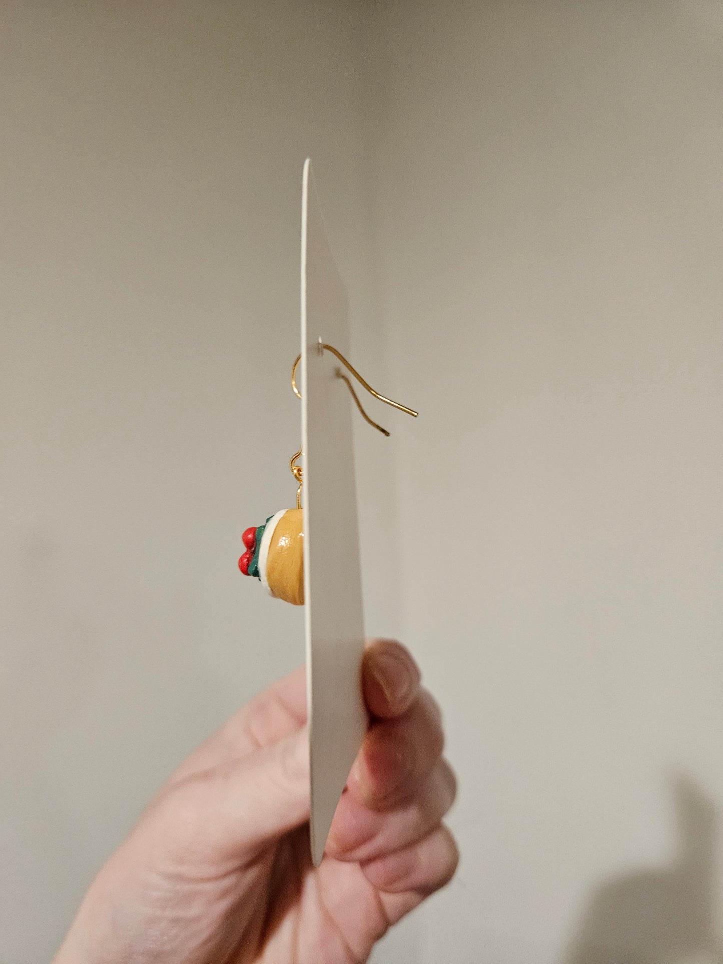 Polymer Clay Gold Plated Christmas Donut Earrings