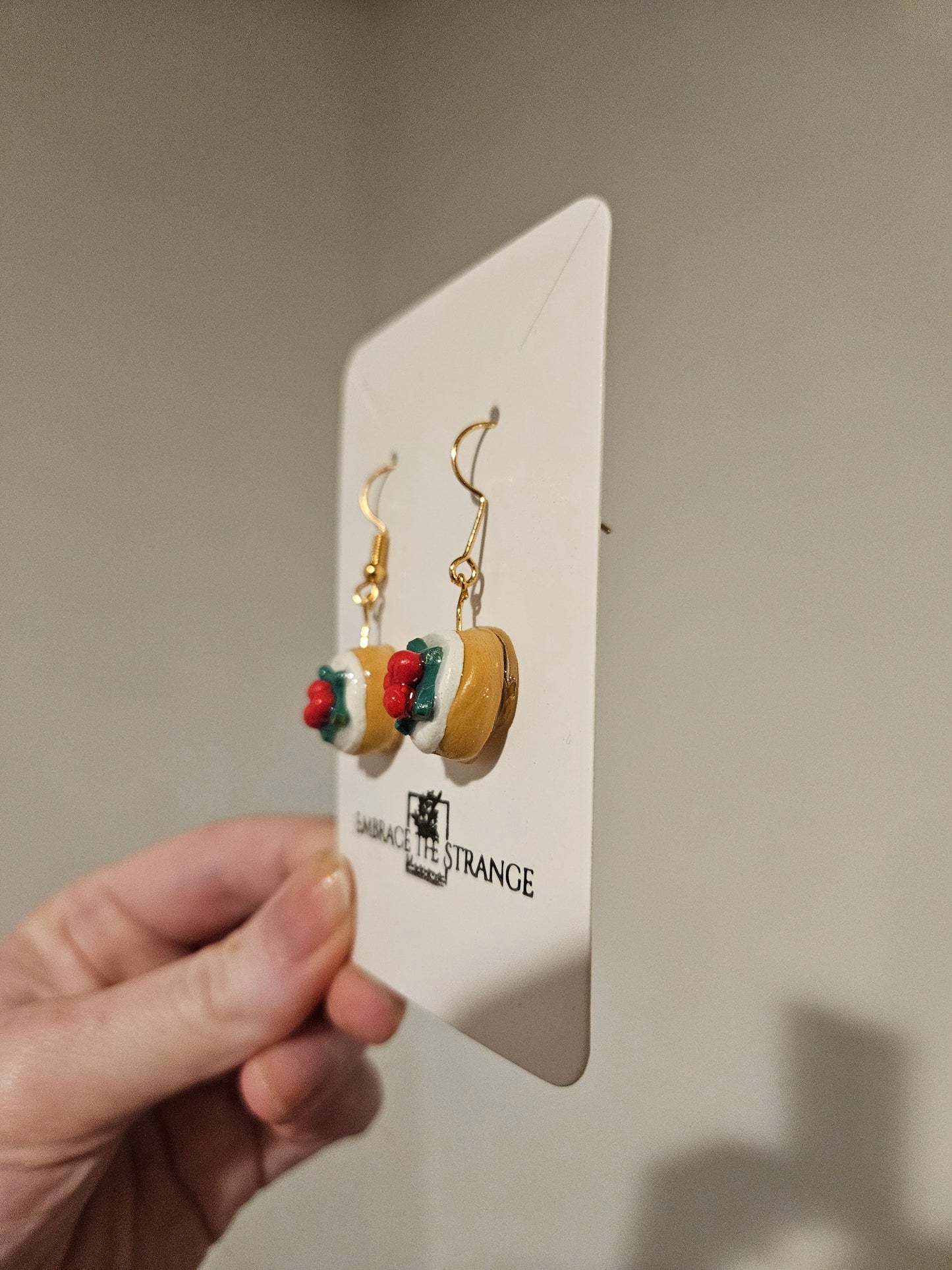 Polymer Clay Gold Plated Christmas Donut Earrings