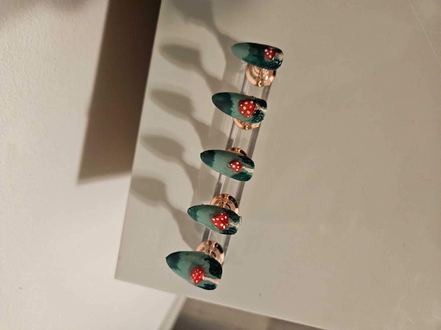 3D Mushroom Almond Shaped Fall Press On Nail Set