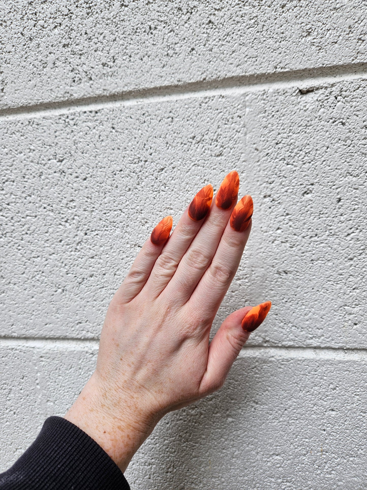 Leaf Almond Shaped Fall Press On Nail Set