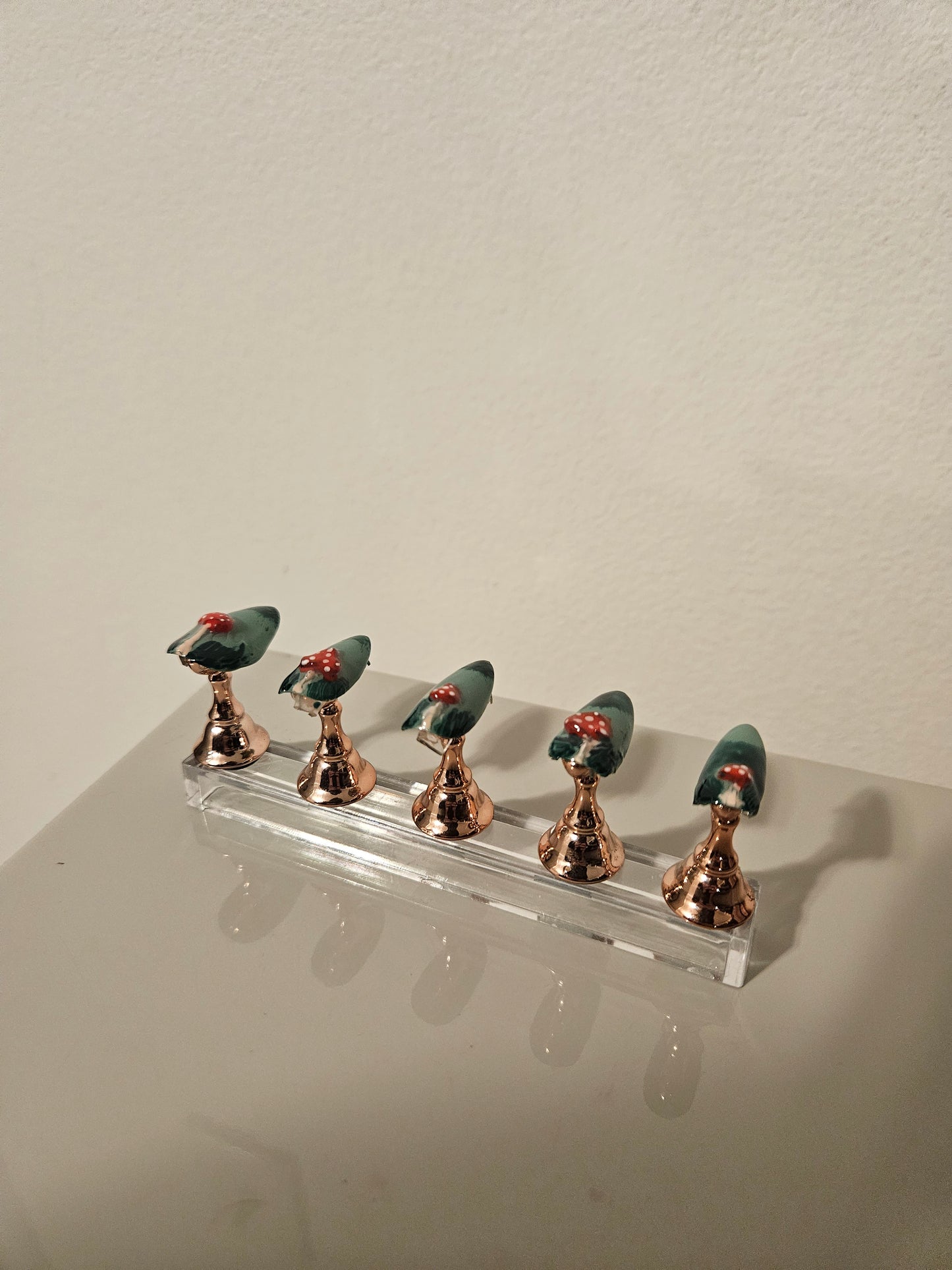 3D Mushroom Almond Shaped Fall Press On Nail Set