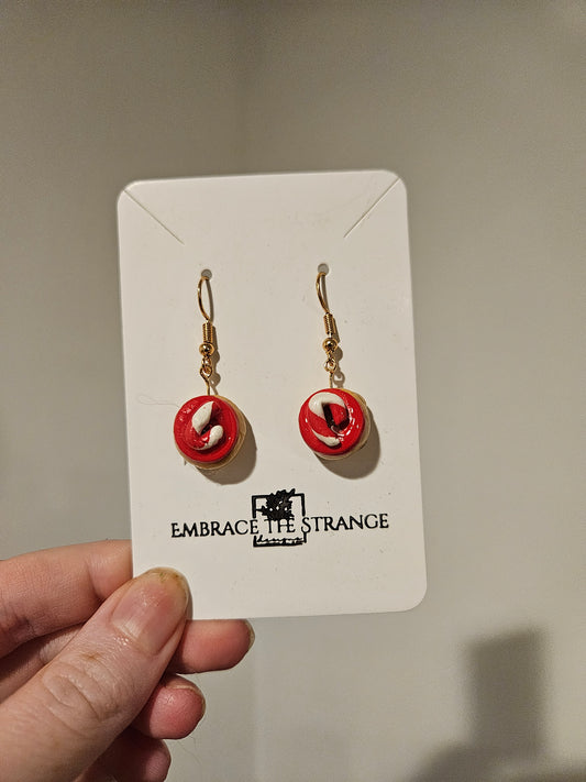 Polymer Clay Gold Plated Christmas Donut Earrings
